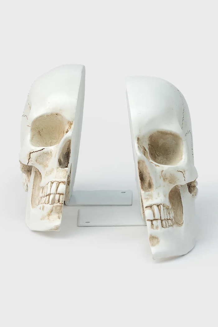 Luckies of London podpórki do książek Skull 12,3 x 15 x 21,5 cm 2-pack biały SK.BOOKSKULL1