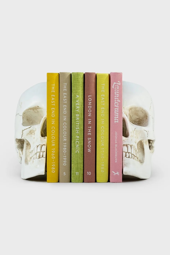 Luckies of London podpórki do książek Skull 12,3 x 15 x 21,5 cm 2-pack SK.BOOKSKULL1 biały AA00