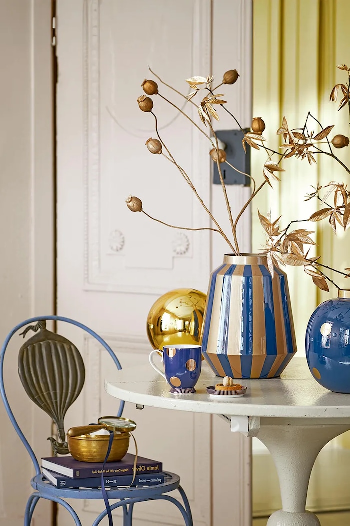 Pip Studio vază decorativă Stripes Navy-Gold 24 x 29 cm 51102107 multicolor AA00