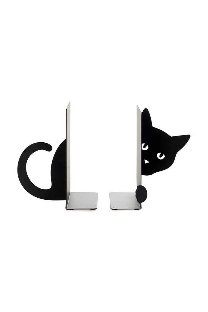 Knižné zarážky Balvi Hidden Cat 16 x 10 x 13,5 cm 2-pak čierna 27563.
