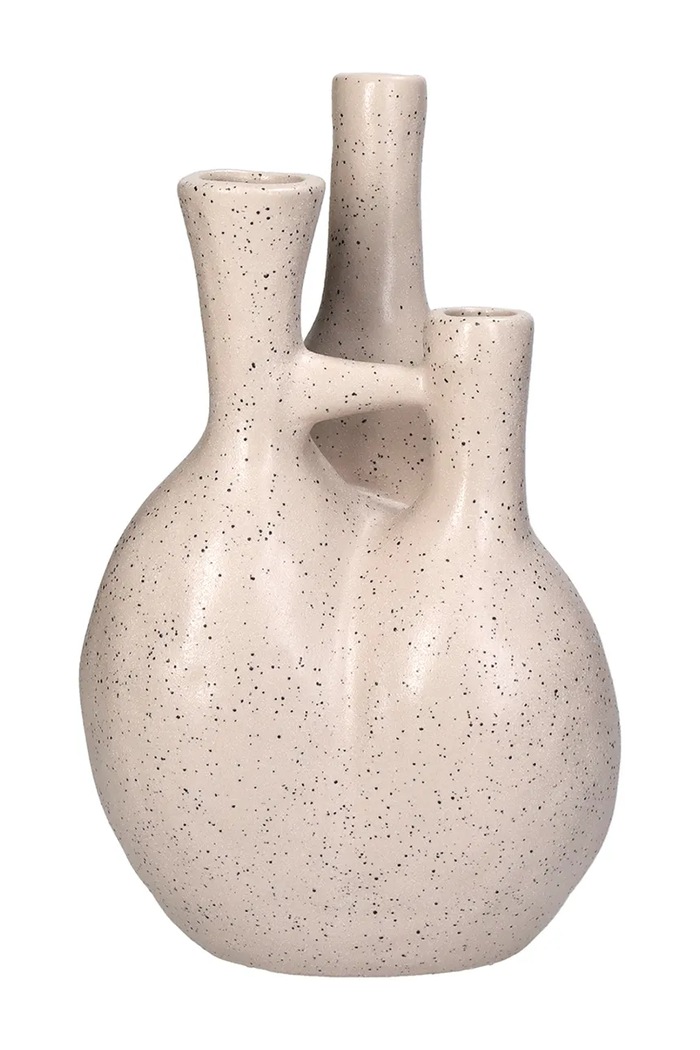 Dekoratívna váza home & lifestyle 29 x 18 x 18 cm béžová KAL.1463