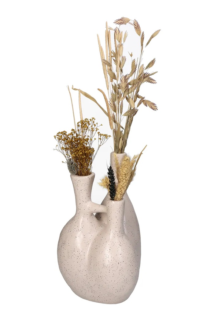 Dekoratívna váza home & lifestyle 29 x 18 x 18 cm KAL.1463 béžová AA00
