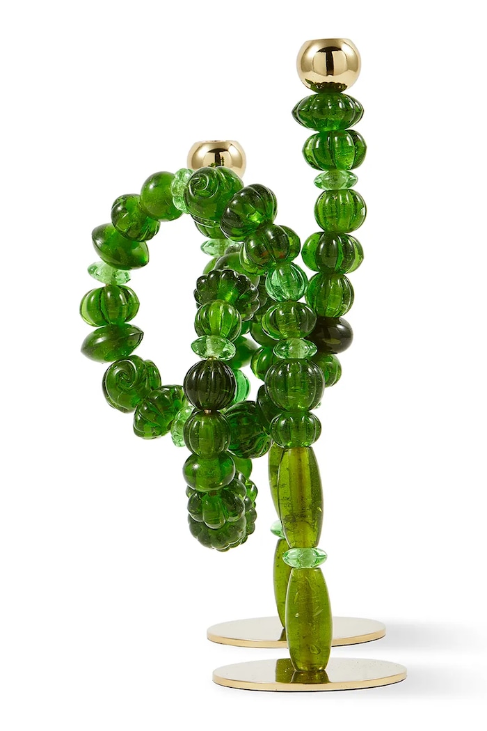 Obývacia izba a spálňa Dekoračný svietnik Pols Potten Beads 33 x 38 x 12 cm 390.225.203 zelená