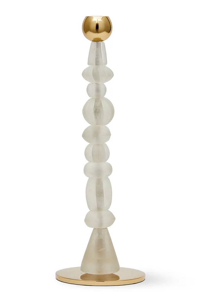 Pols Potten dekoratív gyertyatartó Beads S/12 x 34 cm bézs 390.225.200
