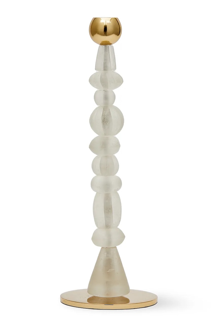 Pols Potten dekoratív gyertyatartó Beads S/12 x 34 cm bézs 390.225.200