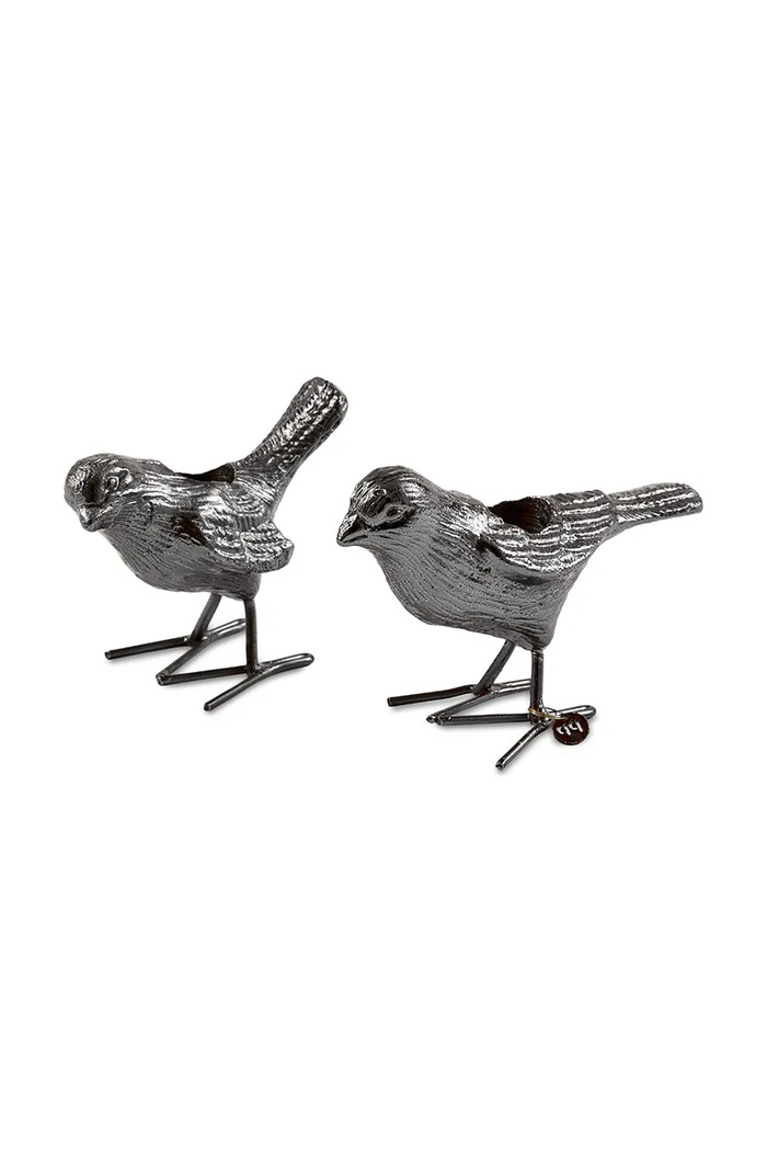 Pols Potten zestaw świeczników flock of birds 12,5 x 5 x 7 cm 2-pack szary 390.225.191