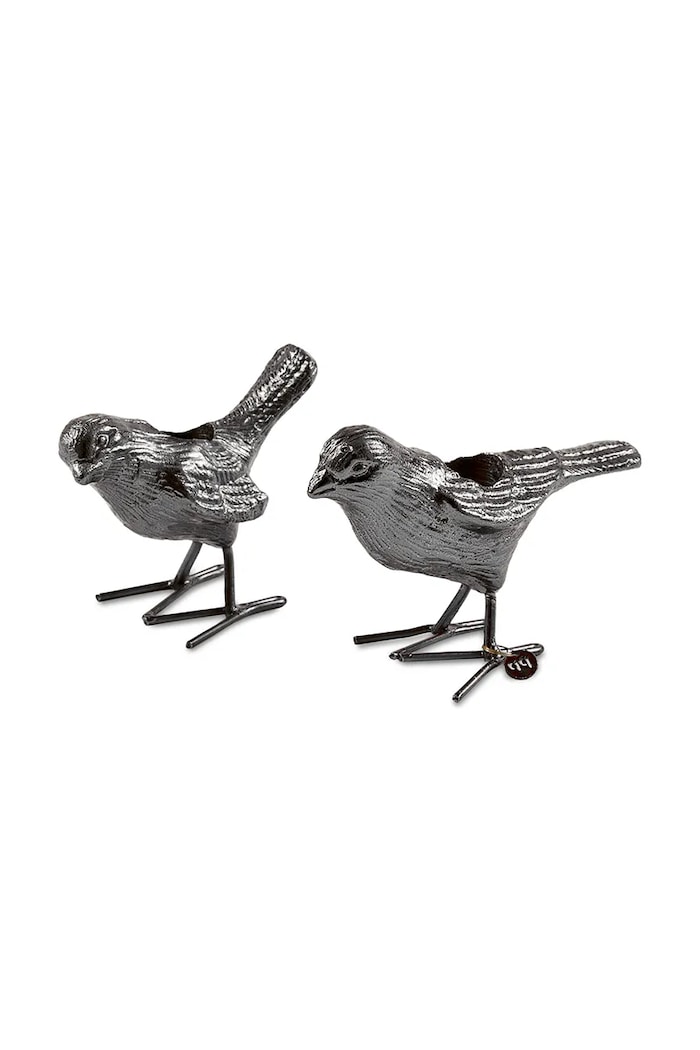 Pols Potten zestaw świeczników flock of birds 12,5 x 5 x 7 cm 2-pack szary 390.225.191