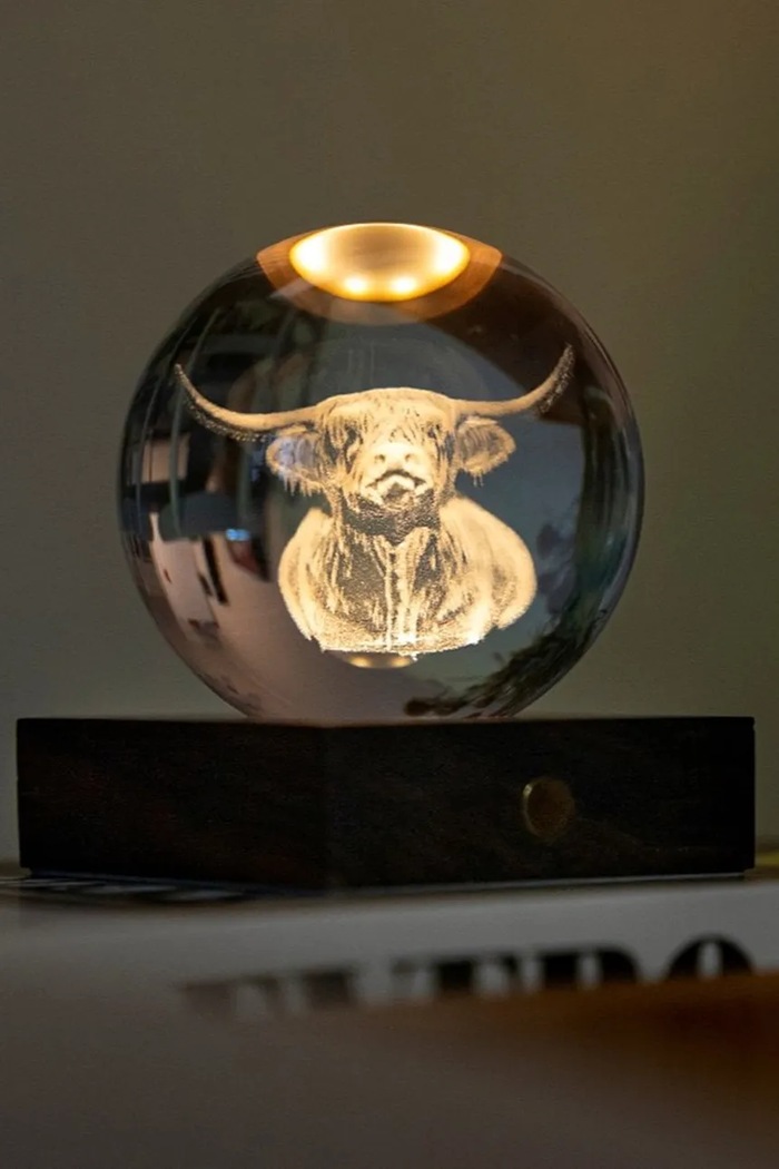 Salotto e camera Gingko Design lampada decorativa a led senza fili Amber Crystal Light 9,5 x 8 x 8 cm G025HC marrone