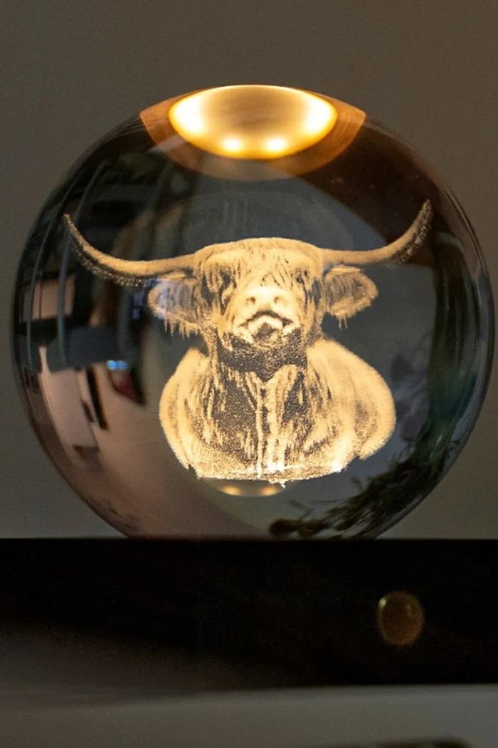 Gingko Design lampada decorativa a led senza fili Amber Crystal Light 9,5 x 8 x 8 cm marrone G025HC