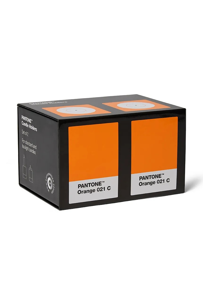 Σαλόνι και υπνοδωμάτιο Pantone Σετ κηροπηγίων διακοσμητικό από πορσελάνη 101720021 πορτοκαλί