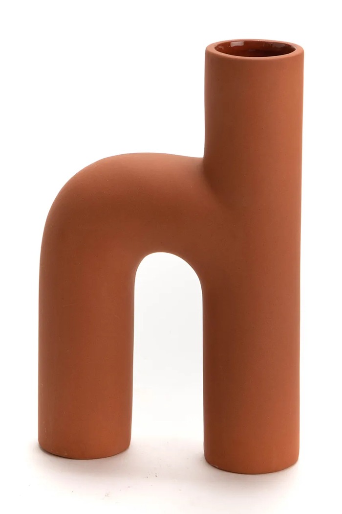 Διακοσμητικό βάζο home & lifestyle 20,5 cm πορτοκαλί 157289