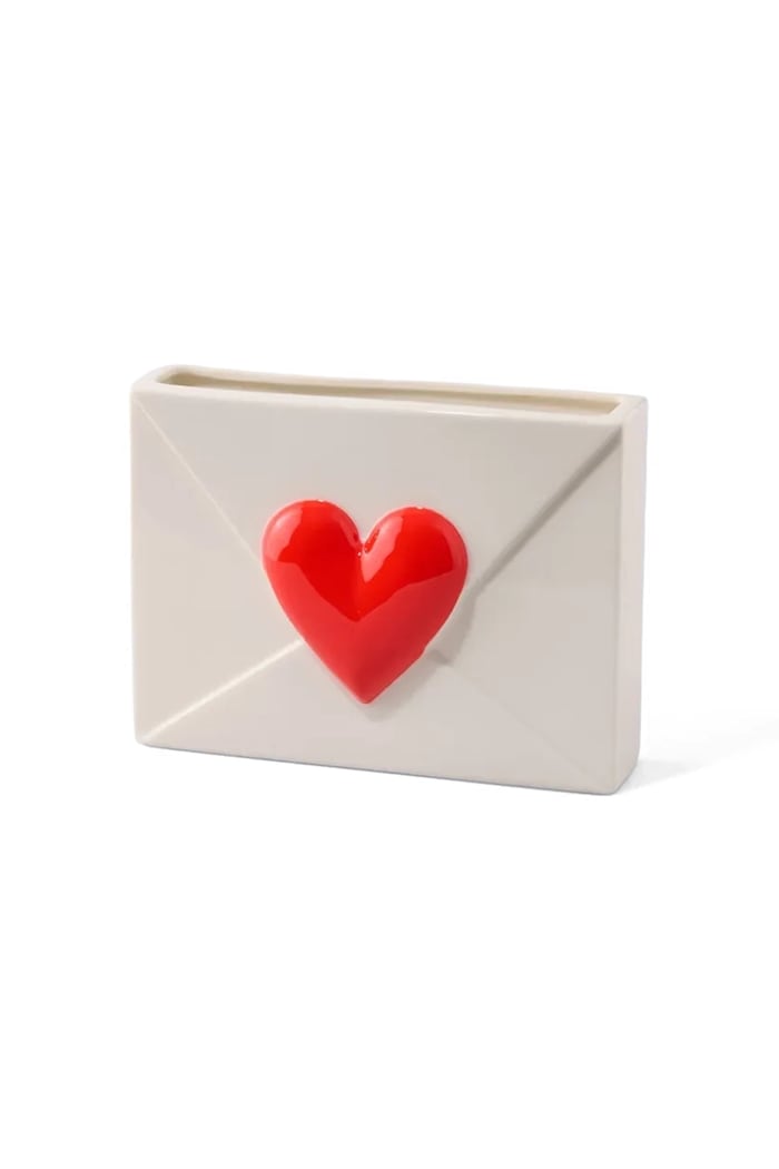 Vază decorativă Fluid Market Heart 16,5 cm alb AAVSEHEART