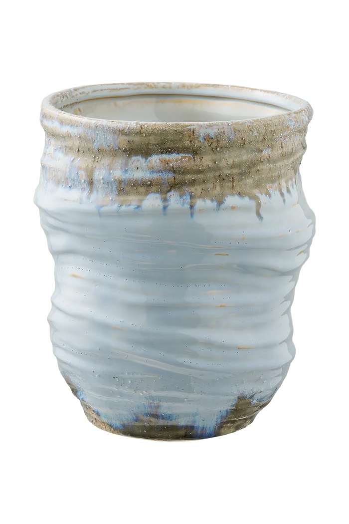 House Nordic vaza dekorativna iz keramike 19,5 x 19,5 x 22,5 cm modra 4442071