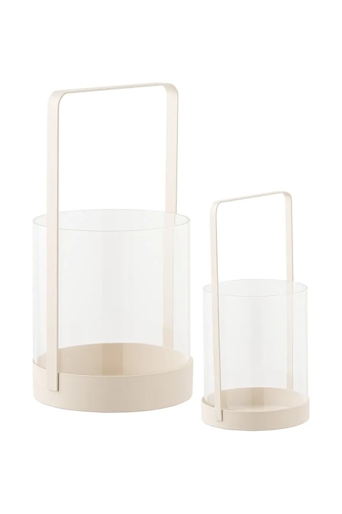 House Nordic zestaw latarenek Hurricane 12 x 25 / 18 x 35 cm 2-pack 6450005 beżowy AA00
