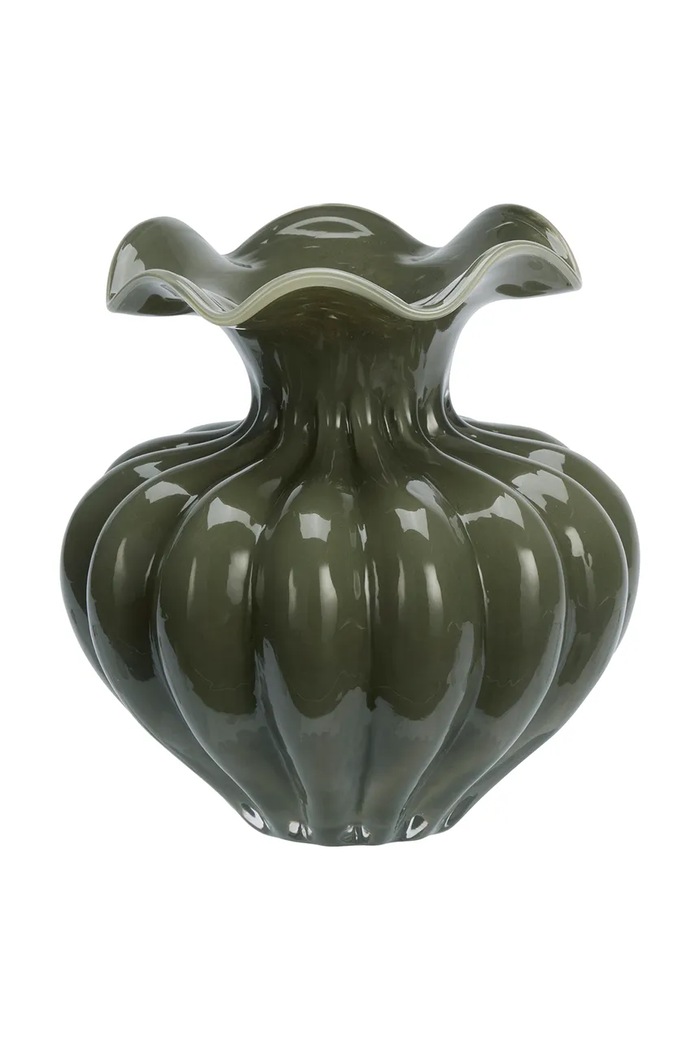 Madam Stoltz vaso decorativo in vetro opaco 23 x 24 cm verde 2401718.B