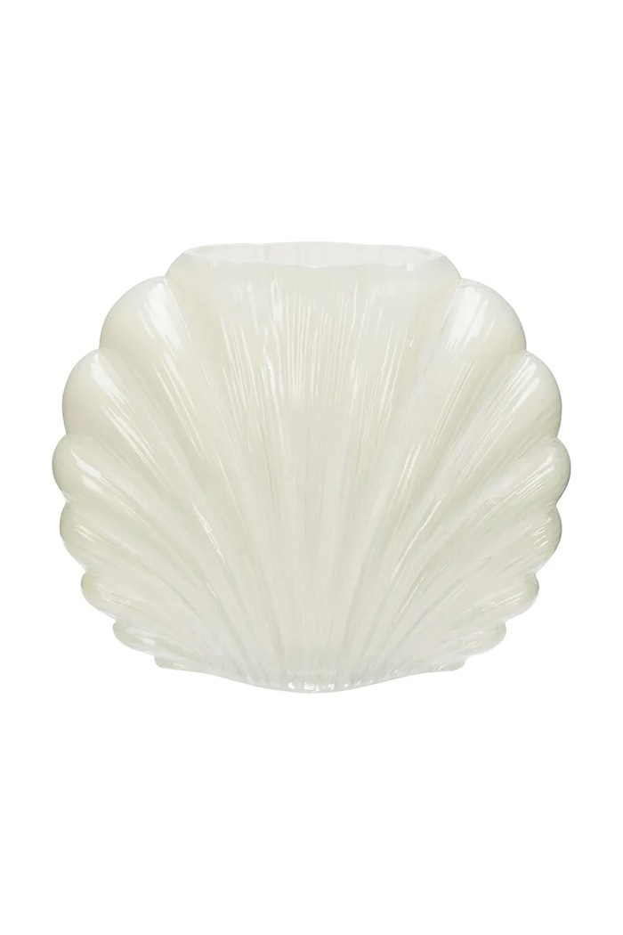 Madam Stoltz vaso decorativo in vetro colorato 20 x 10 x 17 cm bianco 2431640.C