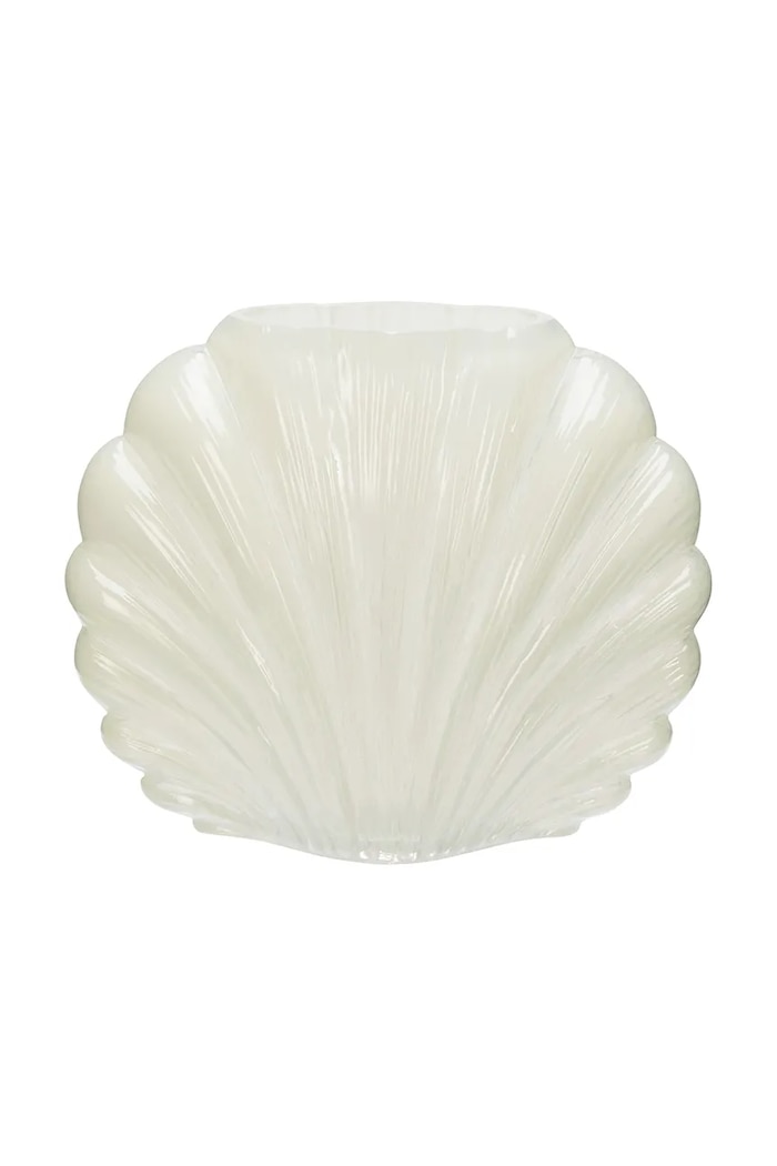 Madam Stoltz vaso decorativo in vetro colorato 20 x 10 x 17 cm bianco 2431640.C
