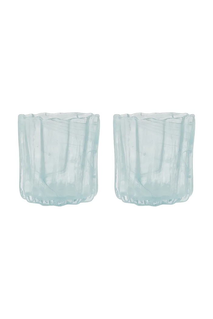 Dekorativen svečnik House Doctor HDCurl 11,5 cm 2-pack modra 900001290