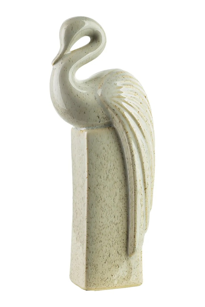 Figurka dekoracyjna z ceramiki szkliwionej 11,5 x 9 x 31 cm beżowy HTC2636