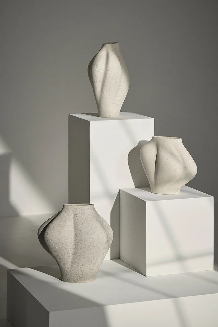 AYTM βάζο διακοσμητικό με κεραμικό 13,8 x 30 cm μπεζ 510670058012