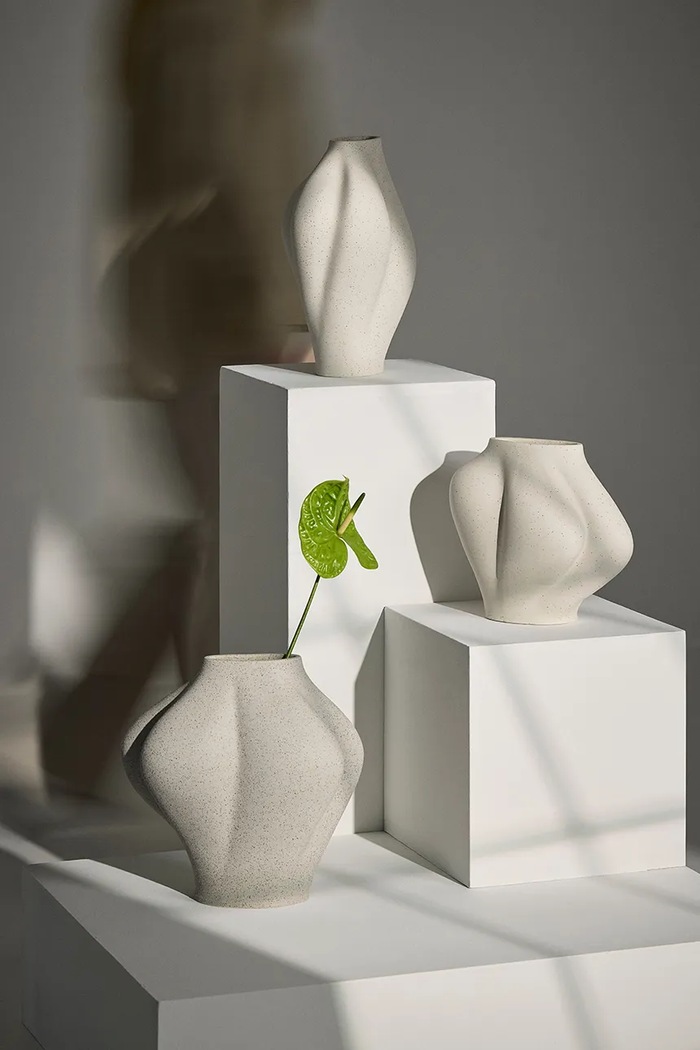 AYTM βάζο διακοσμητικό με κεραμικό 13,8 x 30 cm 510670058012 μπεζ