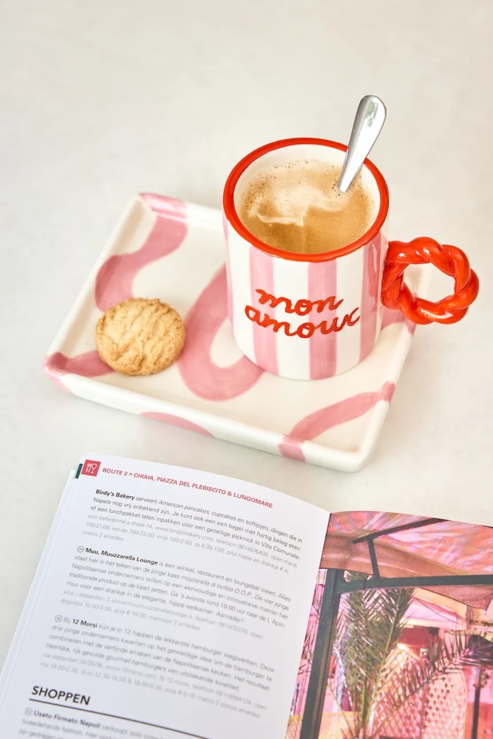 Qué Rico Ταπισερί διακοσμητική από δολομίτη 17 x 13 x 2 cm 148.01532 ροζ AA00