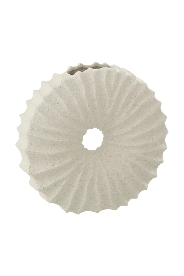 J-Line vaso decorativo in gres bianco 60079.