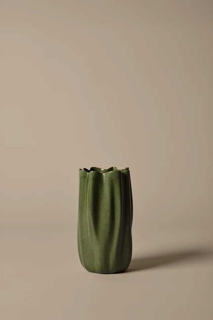 Dnevni boravak i spavaća soba Ferm Living vaza ukrasna od kamenine 23 x 13 x 14 cm 1104272493 zelena