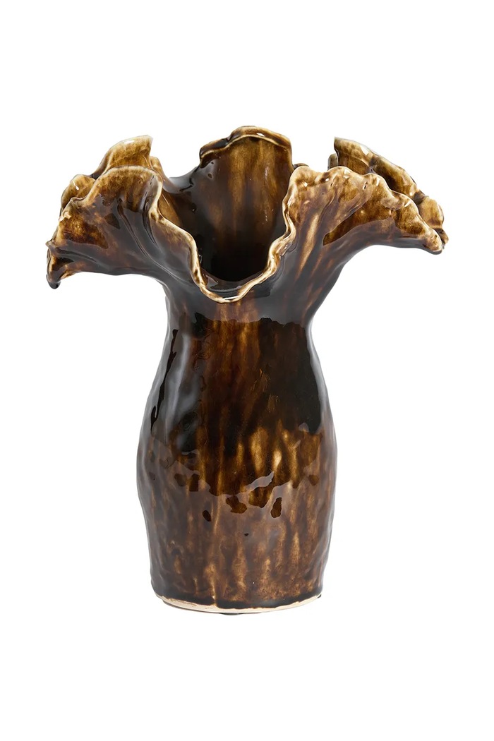 Light & Living wazon dekoracyjny z ceramiki szkliwionej 31 x 24,5 x 35,5 cm brązowy 5787683