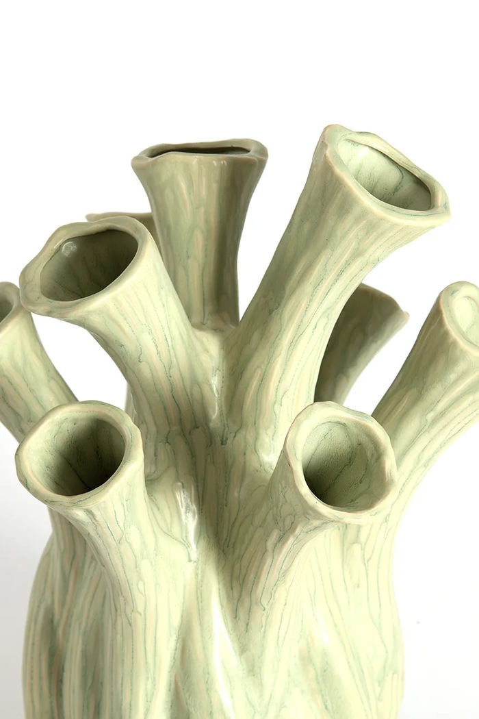 Light & Living wazon dekoracyjny z ceramiki szkliwionej 20 x 24,5 cm 5765881 zielony AA00