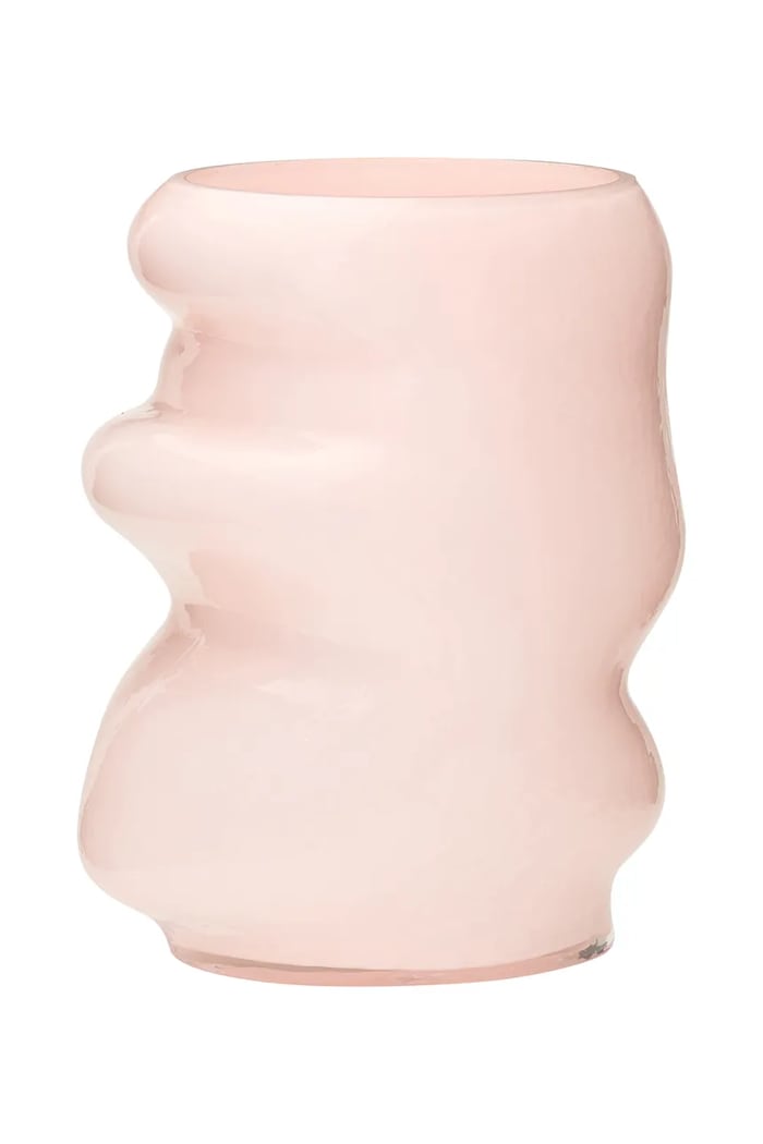 Hübsch vază decorativă din sticlă colorată 20 x 16 x 25 cm roz 662115