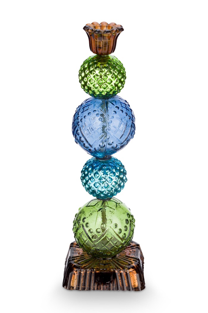 Pip Studio Świecznik dekoracyjny ze szkła barwionego 30 cm multicolor 51092141