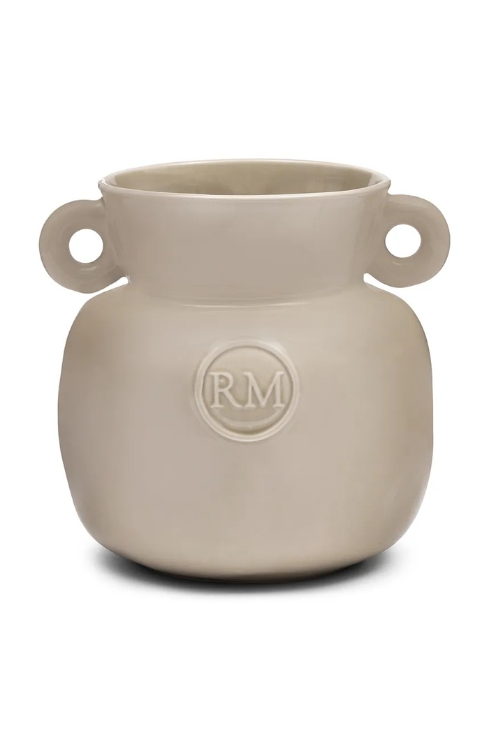 Riviera Maison Wazon dekoracyjny z kamionki 14 x 19 cm beżowy 554790