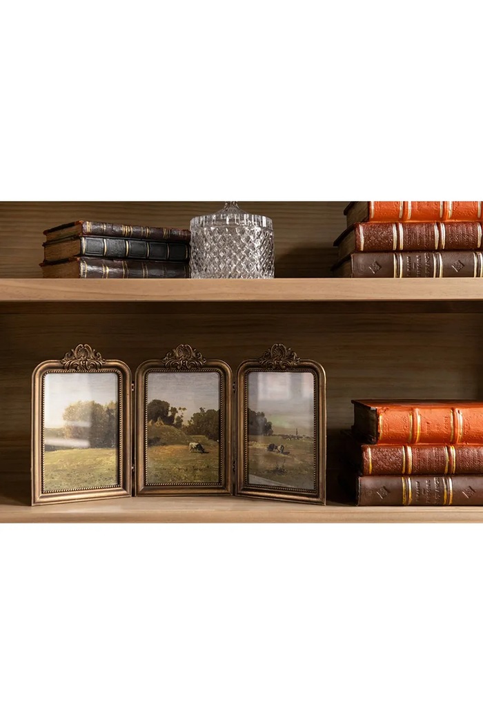 Ramka na zdjęcia dekoracyjna z metalu postarzanego 38 x 20 cm J-Line 267457 multicolor