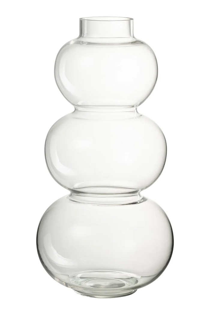 J-Line Wazon dekoracyjny ze szkła 36 cm transparentny 32486