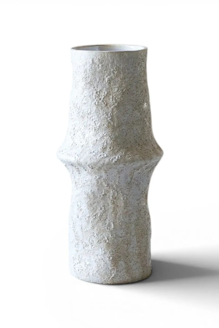 Botané Wazon dekoracyjny z ceramiki 30,5 x 14,5 cm szary BOT.EARTH.L