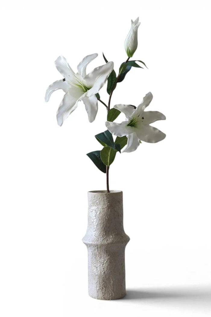 Botané Sztuczne kwiaty dekoracyjne 94 x 27 cm biały BOT.WH.LIL.003