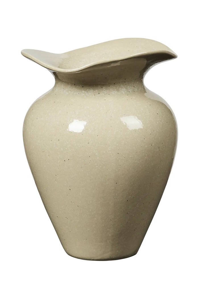 Broste Copenhagen wazon dekoracyjny z kamionki 16 x 22,5 cm beżowy 14445443