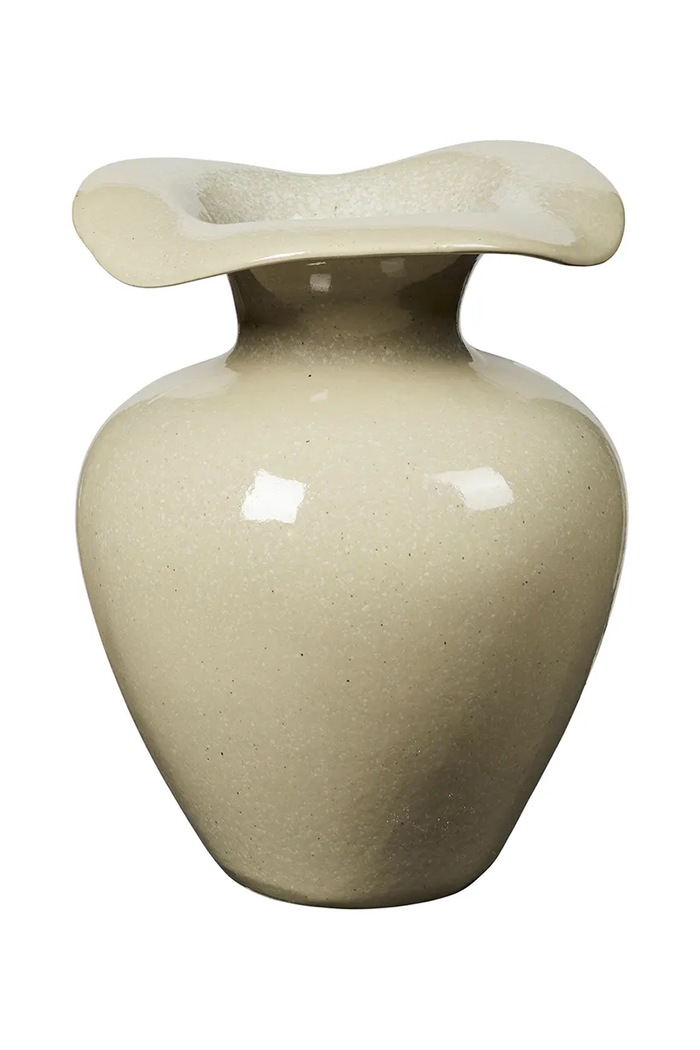 Broste Copenhagen Wazon dekoracyjny z kamionki Florentina 32 cm beżowy 14445444