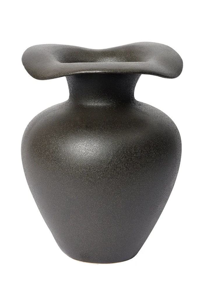 Broste Copenhagen Wazon dekoracyjny z kamionki Florentina 32 cm czarny 14463443
