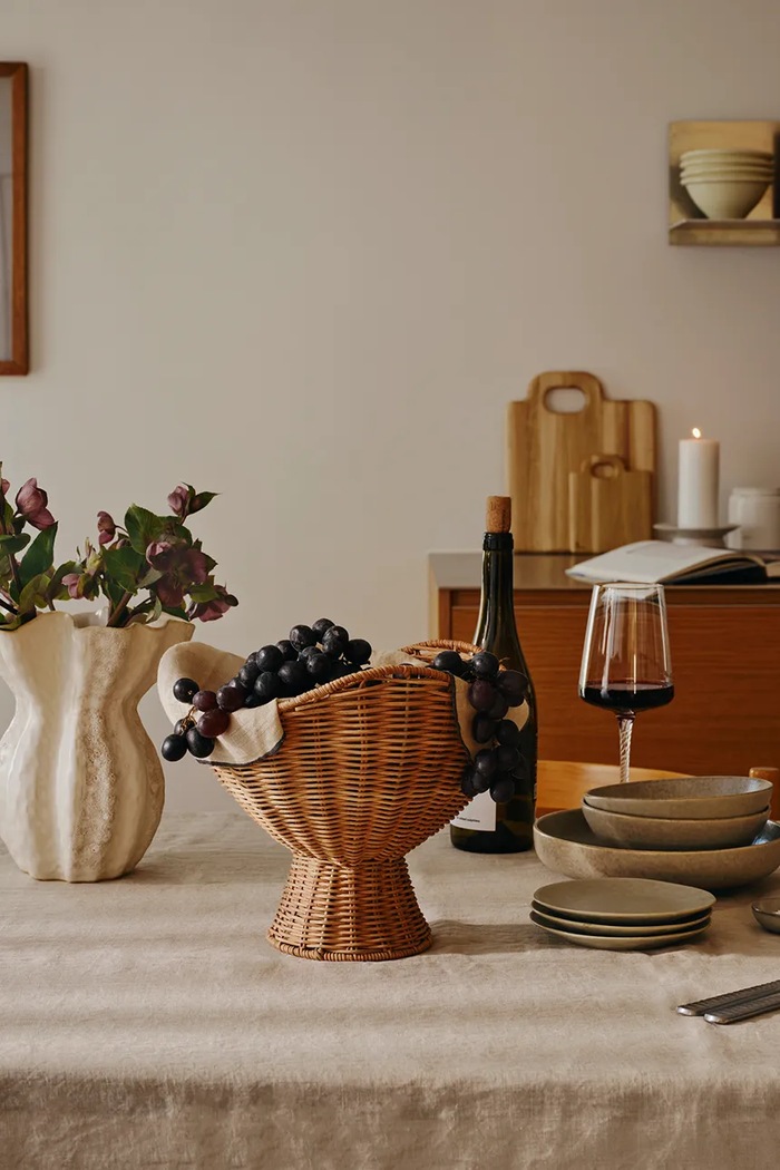 Salon i sypialnia Broste Copenhagen Wazon dekoracyjny z ceramiki szkliwionej Cori 24 cm 14447074 beżowy