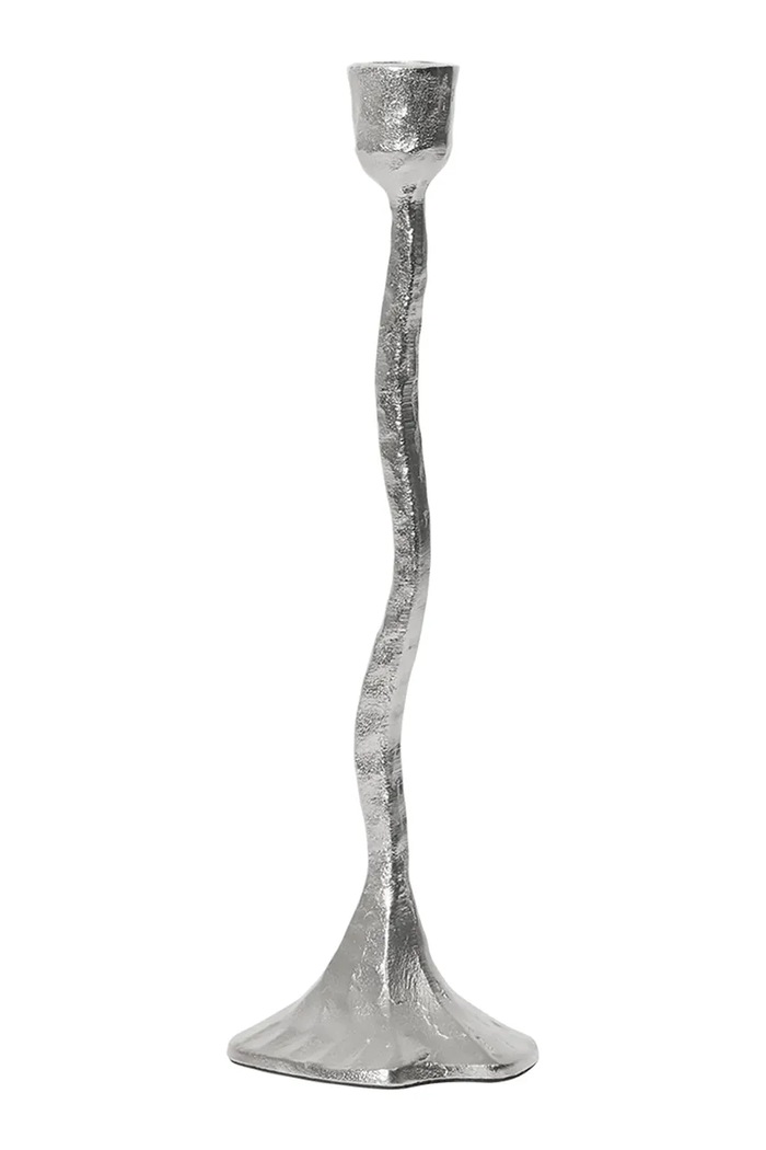 Broste Copenhagen Świecznik dekoracyjny z aluminium Amy 9 x 31 cm szary 71177724