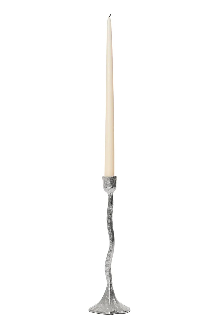 Broste Copenhagen Świecznik dekoracyjny z aluminium Amy 9 x 31 cm 71177724 szary AA00