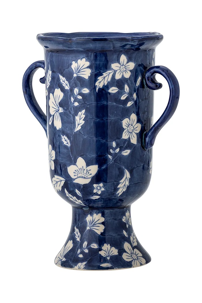 Bloomingville Wazon dekoracyjny z kamionki Amara 21 cm 82073183 granatowy AA00
