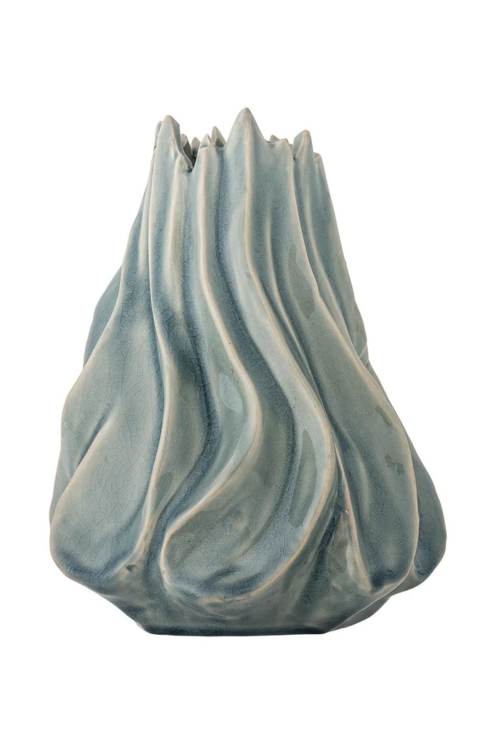 Bloomingville wazon dekoracyjny z kamionki 17 x 18 cm 82073182 niebieski AA00