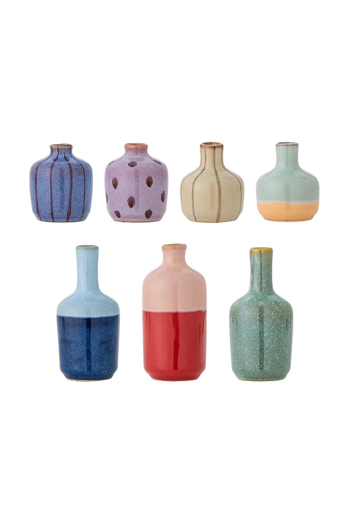 Bloomingville Zestaw wazonów dekoracyjnych z kamionki Maien multicolor 82073199