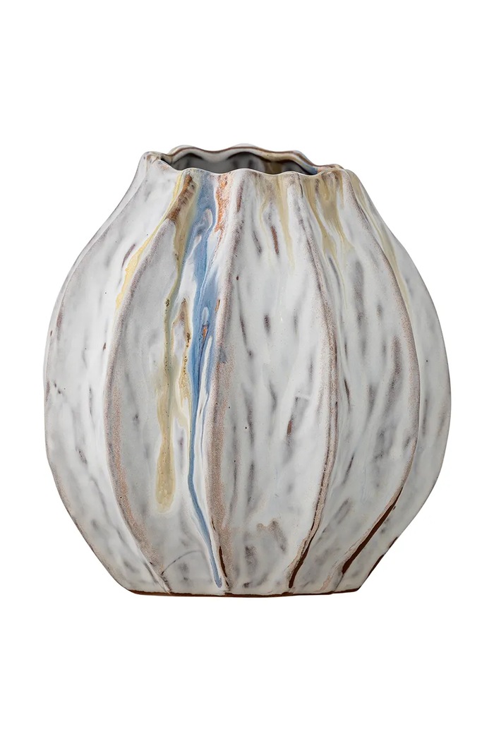 Bloomingville Wazon dekoracyjny z kamionki 17 x 18 cm beżowy 82073181