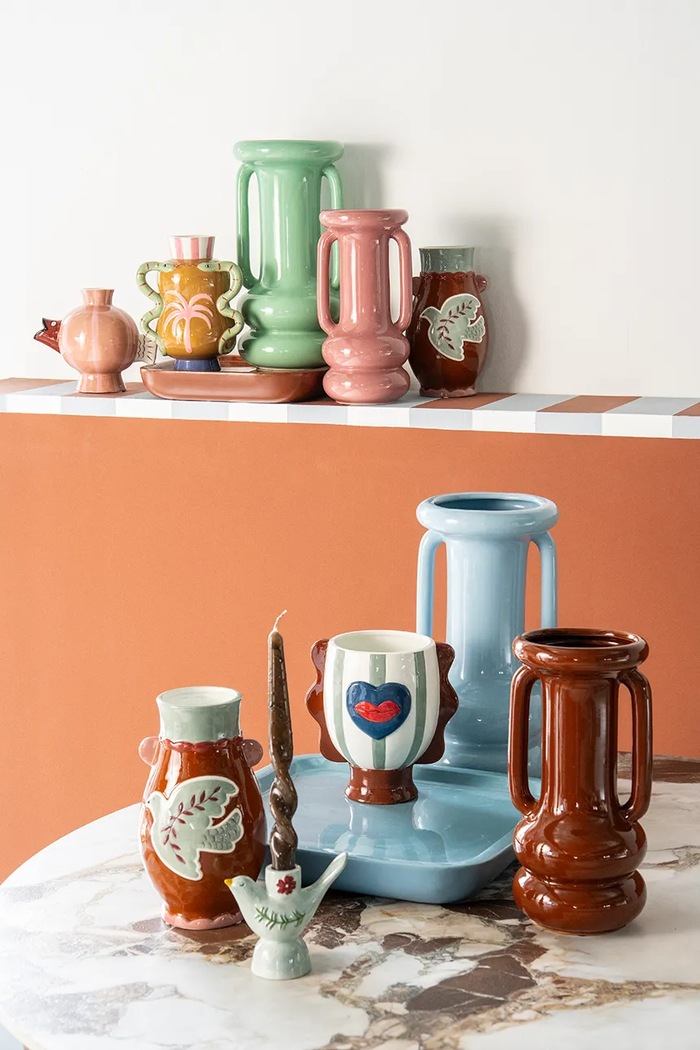 By-Boo wazon dekoracyjny z dolomitu 18,8 x 14,7 x 19,3 cm multicolor 260187