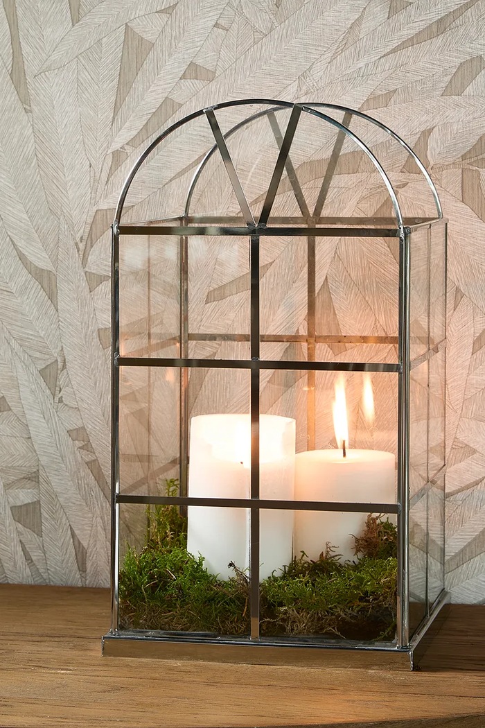 Riviera Maison latarenka dekoracyjna z aluminium 19 x 19 x 34 cm 594960 szary AA00