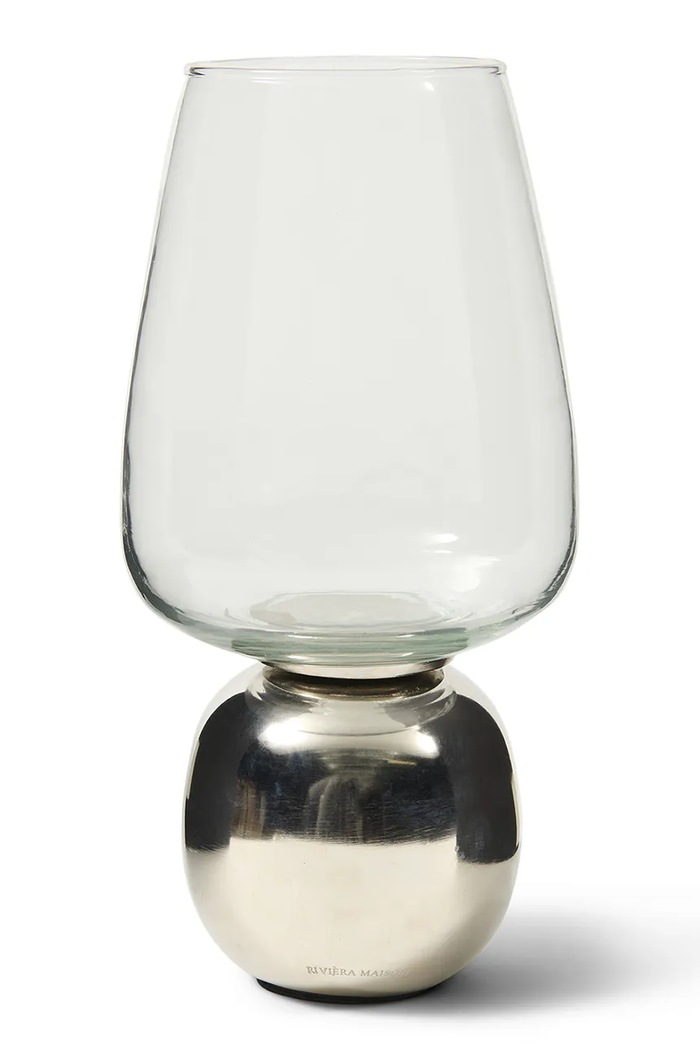 Riviera Maison świecznik dekoracyjny ze szkła 14 x 14 x 26 cm szary 594380